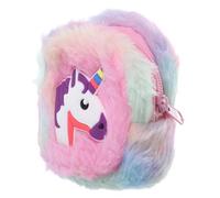 VALICLUD Porte-Monnaie Licorne en Peluche Violet avec Zip, Petit Portefeuille pour Femmes Compact et Léger, Jolie Pochette Multifonction pour Pièces de Monnaie, Bijoux et Accessoires