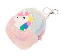 VALICLUD Porte-Monnaie Peluche à Motif Licorne Porte-clés Pratique pour Clés Accessoire De Rangement Compact Et Mignon pour Femmes