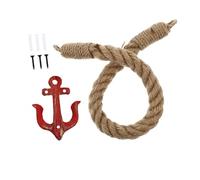 VALICLUD Porte-Papier Toilette Mural Thème Ancre avec Corde Épaisse Support Suspendu Compact pour Salle de Bain Installation Facile Décor Nautique Rouge