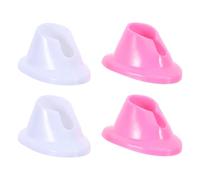 VALICLUD Porte-vernis à Ongles Silicone 8 Pièces Anti-déversement Incliné - Étagère Rangement Vernis Blanc et Rose - Accessoires Salon Manucure Professionnel pour Organisation