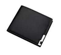 VALICLUD Portefeuille PU Cuir Noir pour Portefeuille Court Élégant avec Compartiments pour Et Billets pour Et Usage