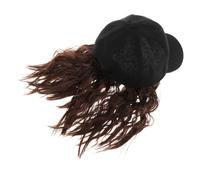 VALICLUD Postiche Courte Bou Style Bobo Synthétique, Casquette de Baseball Intégrée Beige Clair, Bonnet Cheveux Bouclés pour Femme, Coiffure Rapide et Pratique au Quotidien, Accessoire