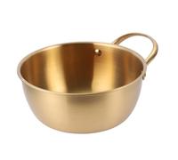 VALICLUD Pot à Nouilles Coréen Acier Inoxydable Doré Marmite Antiadhésive avec Poignée Latérale Résistant et Facile à Nettoyer pour Cuisine et Camping