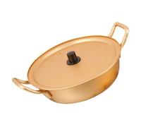 VALICLUD Pot à Nouilles Coréen Aluminium avec Couvercle Marmite Résistante Chaleur pour Ramen Instantané et Entretien Facile pour Repas Famille ou Usage Individuel