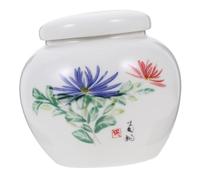 VALICLUD Pot à Thé Céramique Chinoise Traditionnelle Grand Pot de Rangement Hermétique pour Thé Vrac avec Finition Lisse et Design Rétro pour Cuisine et Boutique