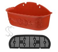 VALICLUD Pot de Fleurs Suspendu pour Balcon en Plastique Résistant, Jardinière Murale Rouge 35x13,5 Cm, Pot de Fleurs Décoratif et Créatif pour Jardin et Maison, Ensemble Pratique