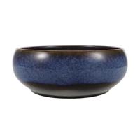 VALICLUD Pot en Céramique Forme Lotus 20 CM Bleu Cuisson Spéciale Jardinière Hydroponique Peu Profonde pour Plantes Aquatiques Bol Rond Décoratif pour Intérieur Culture de Lotus et