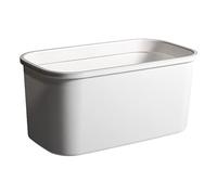 VALICLUD Poubelle Murale Japonaise sans Perçage Poubelle Plastique Compacte pour Salon et Chambre Design Créatif avec Fixation Adhésive Bac de Rangement Pratique et Blanc Bas Profil