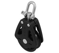 VALICLUD Poulie Inoxydable de Acier Rotative Simple et Nylon Levage | Câble et Cordon, Noir, Usage Intérieur et Chasse, Roulement à Charge Élevée