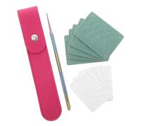 VALICLUD Poussoir Ongles Acier Inoxydable Double Tête avec Tête Inclinée Ronde Grattoir et Feuilles Abrasives pour Soin Cuticules Manucure Pédicure Précis et Doux