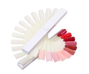 VALICLUD Présentoir Spirale de 24 Bâtonnets pour Faux Ongles, Cartographie Couleur Gel Vernis, Format Éventail Rotatif, Outil Manucure Pro et Débutants, Usage Salon et Formation Nail Art