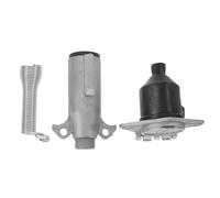 VALICLUD Prise pour Remorque de Camion 7 Broches 24v Kit Complet Étanche et Robuste en Plastique Renforcé, Compatible Semi-remorque et Caravane, Connexion Électrique Fiable pour Feux