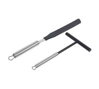 VALICLUD Râteau à Crêpes Inoxydable Kit Spatule Professionnelle pour Étaler Pâte et Préparer Pancakes Crêpes Facilement