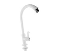 VALICLUD Robinet de Lavabo Simple en Plastique Blanc G1/2in à Poignée Ergonomique, Design Moderne et Minimaliste, Cuisine et Salle de Bain Économie D'eau