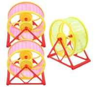 VALICLUD Roue d'exercice Silencieuse pour Hamster Lot de 3 Roues en Plastique Colorées Aléatoires Tapis Roulant Compact pour Petits Rongeurs comme Chinchillas et Couleur Aléatoire