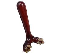 VALICLUD Rouleau de Massage Facial en Bois de Purpleheart Outil Gua Sha Y en Corne de Mouton Masseur Manuel pour Contour du Visage Roll-On Yeux Soin Anti-Âge et Absorption de Crème