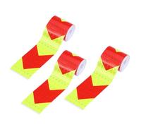 VALICLUD Ruban Réfléchissant de Sécurité Fluorescent Rouge pour Véhicule, Autocollants Adhésifs 3pcs en Pet et Pvc, Utilisation Extérieure Facile, pour Signalisation Temporaire