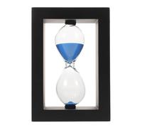 VALICLUD Sablier Minuterie en Bois Massif 30 Sable Bleu, Cadre Noir, Minuteur Cuisine et Bureau, Gestion du Temps pour Maison, Jeux et Yoga, Sablier Décoratif Fonctionnel