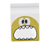 VALICLUD Sachets Autocollants Big Mouth Little Monster 300Pcs Paquet à Biscuits en Plastique Transparent pour Décoration et Présents pour Pâtisserie et Collations