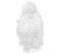 VALICLUD Santa Claus Beard And Wig Set Blanc Barbe Ondulée Costume Adulte et Confortable Cosplay