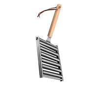 VALICLUD Saucisses pour Barbecue Support De Grillage Amovible Poignée Bois pour Transport Facile Acier Inoxydable pour Durabilité Utilisation Extérieure