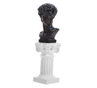 VALICLUD Sculpture Résine David Buste Mini avec Colonne Romaine Décor Maison Bureau Ornement Créatif et Chic pour Cadeau Anniversaire et Pendaison de Crémaillère