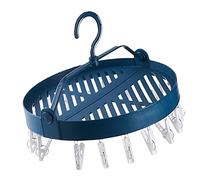 VALICLUD Sèche Linge Multifonctionnel Rond Pliable pour sous Vêtements et Chaussettes Cintre Bleu avec Clips pour Économiser de Espace