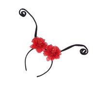 VALICLUD Serrage-têtes D'antennes De Fourmis Fleurs Rouges Bandeau Torsadé Fête Femme Accessoire Coiffure Original Pour Soirée Déguisée