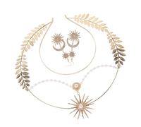 VALICLUD Serre-tête Couronne et Boucles Oreilles Bandeau Étoile Double Coiffe Femme pour Occasions Spéciales