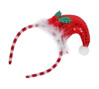 VALICLUD Serre-tête de Noël à Paillettes avec Bonnet Rouge à Pompon Bandeau Ajustable pour Garçon Fille et Adultes Accessoire de Fête Elfique pour Décoration et Photos