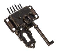 VALICLUD Serrure Meuble Ancienne à Clé Style Antique, Serrure Encastrée pour Tiroirs et Armoires, Finition Métal, Kit Complet Vis, Adaptée pour Boîtes à Bijoux et Placards