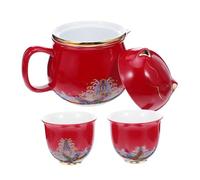 VALICLUD Service à Thé Céramique Maneki Neko Compact et Portable Théière et Tasses Porcelaine pour Bureau et Voyage de Théière et Tasses pour Amateurs de Thé