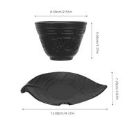 VALICLUD Service à Thé en Fonte 2 Pièces avec Soucoupes de Feuille Tasses à Thé Vintage Décoratives Couleur Fonte Tea Party Élégante