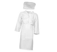 VALICLUD Set Costume Chef Garçon Fille Tablier et Chapeau Cuisine Unisexe pour Jeux de Rôle Tenue Cuisinier Garçon Fille pour Fête et Déguisement Protection Anti-taches