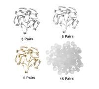 VALICLUD Set de Clips Oreilles Non Percés avec Coussinets Anti-douleur Accessoires DIY Boucles Oreilles Femmes Confortables et Portables Conversion Boucles Oreille Femme Clip Couleurs Or