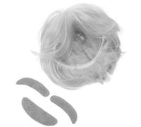 VALICLUD Set de Déguisement Vieil Homme Perruque Blanche avec Barbe et Sourcils Accessoire de Costume Professeur Cosplay pour Fête et Halloween