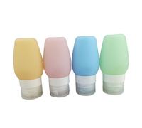 VALICLUD Set de Flacons de Voyage Silicone Souple Étanche Bouteilles Portables pour Shampooing Lotion et Cosmétiques Bleu Pêche Vert Orange Abricot