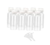 VALICLUD Set de Flacons Vides avec Entonnoirs Miniatures Bouteilles Rechargeables pour Lotion et Contenants Plastiques Transparents pour Salle de Bain et Voyage