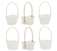 VALICLUD Set de Mini Paniers Tressés Blancs et Décoratifs pour Rangement Ornements Artisanaux et Photos Formes Rondes et Cœur Adaptés Garçon Fille et