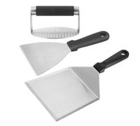 VALICLUD Set D'ustensiles de Barbecue avec Presse à Hamburgers en Acier Inoxydable et Spatule Antiadhésive, Robuste Cuisine Préparation de Burgers Maison