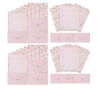 VALICLUD Set Papeterie Créatif Papier Décoratif Rose et Enveloppes, 4 Ensembles pour Écrire des Lettres Uniques, pour Correspondance et Articles de Fête