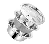 VALICLUD Set Râpe Inox avec Bassine Épaisse Multifonction pour Légumes et Fruits Résistant Corrosion pour Cuisine et Préparation Rapide