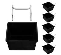 VALICLUD Sets de Bacs de Rangement en Plastique Noir Design Incliné Lot de 6 avec Crochets Organisateur D'outils pour Atelier et pour Panneau Perforé