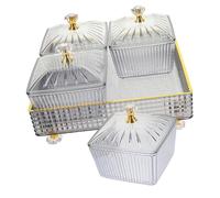 VALICLUD Snack Plates With Cover And Tray Compartment Household Food Container For Fruits Desserts Nuts And Appetizers Snack Dish In