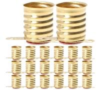 VALICLUD Socle de Lampe E10 en Cuivre Doré Haute Résistance 20pcs, Surface Lisse, pour Expériences Domestiques en Garage Cuisine