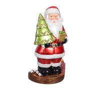VALICLUD Statue Père Noël Résine Décorative Figurine de Noël et Classique pour Cheminée Ornement Compact pour Table et Étagère Ambiance Festive Familiale