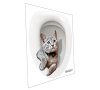 VALICLUD Sticker Wc Chat Amovible PVC Autocollant Siège Toilette Décoratif pour Salle de Bain Autocollant Murale Toilette Adhésif et Facile à Poser