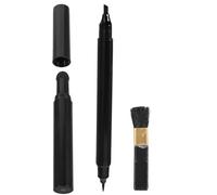 VALICLUD Stylo à Barbe Double Tête Couleur Brun Foncé avec Pinceau Intégré Outil de Soin Moustache pour Hommes Kit de Remplissage Précis pour Barbe Courte et Longue Maquillage Visage