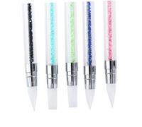 VALICLUD Stylo à Pointiller Pour Peinture Gel Ongles Nail Art 5 Pièces Tête Silicone Taille Moyenne Ensemble Professionnel Décoration Ongles Usages Multiples