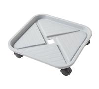 VALICLUD Support Carré Épais pour Pots de Fleurs 20 CM Gris roulettes Pivotantes 360° Plateau Plastique Mobile Système de Drainage Base pour Jardinières Lourdes et Protection Sol